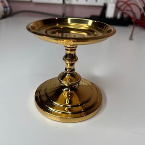 Partylite PILLAR CANDLE HOLDER Brass 3.5" top Vintage